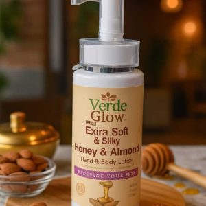 Verde Glow Honey Almond Hand Body Lotion Extra Soft Silky Moisturizer for Dry Skin Deep Nourishment Glow Natural and Organic 1 Honey Almond Body Lotion